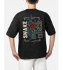 PSO040 Snake Roses BA - Oversize Tshirt %100 Pamuk Kumaş