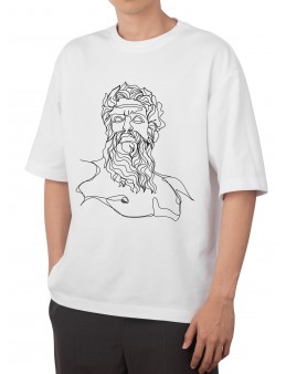 PSO060 Zeus Yunan Tanrı BA - Oversize Tshirt %100 Pamuk Kumaş