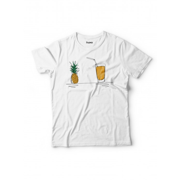 3029 Pamuklu Tshirt Ananas Drink Summer