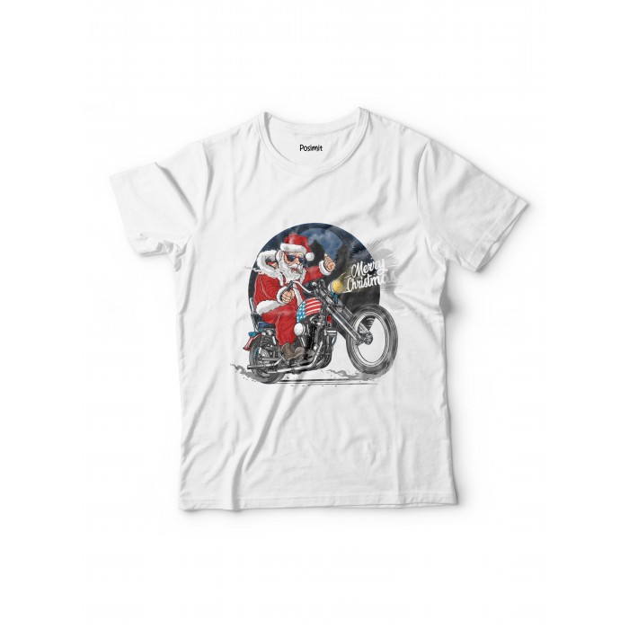 3150 Pamuklu Tshirt Motorcu Noel Baba