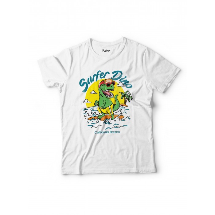 3214 Pamuklu Tshirt Surfer Dinozor