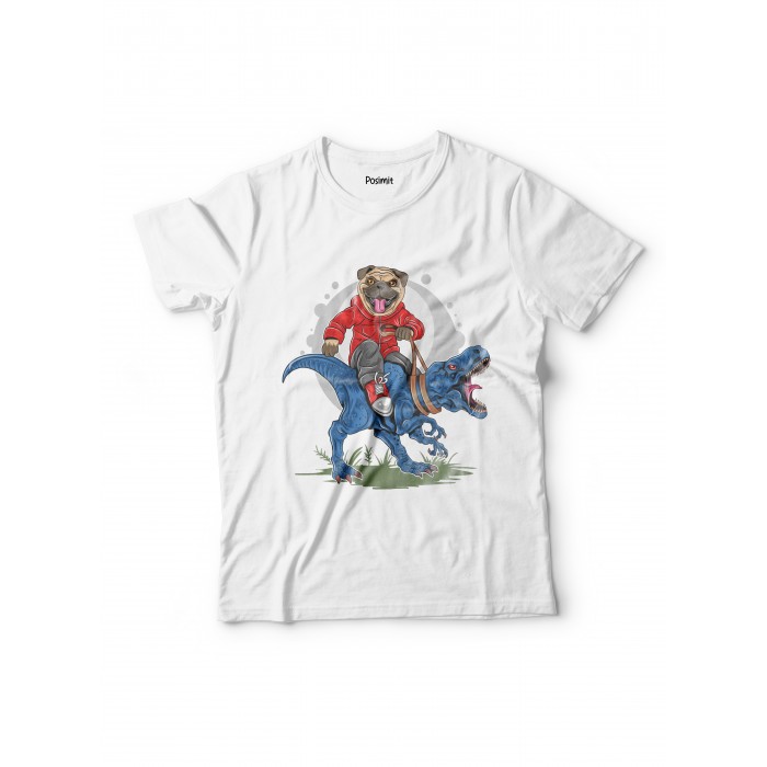 3086 Pamuklu Tshirt Dinozor Köpek