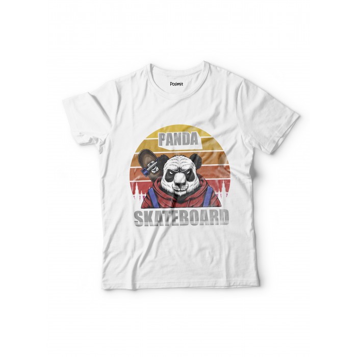 3105 Pamuklu Tshirt Kaykaycı Panda